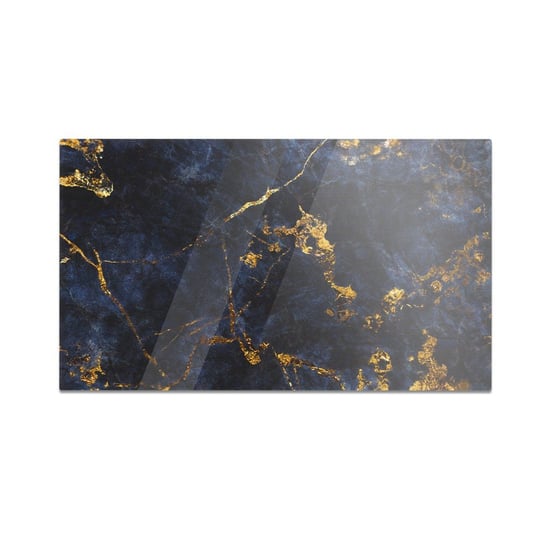 Szklana deska kuchenna HOMEPRINT Niebiesko-złoty marmur 60x52 cm HOMEPRINT