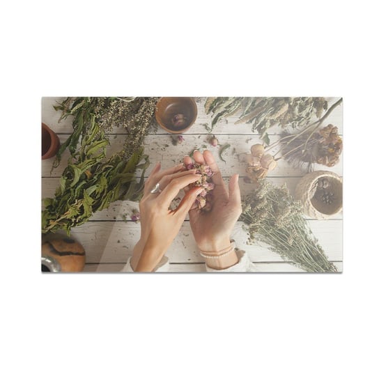 Szklana deska kuchenna HOMEPRINT Suszone pąki róż w dłoniach kobiety 60x52 cm HOMEPRINT