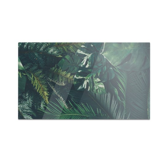 Szklana deska kuchenna HOMEPRINT Zielone liście tropikalne 60x52 cm HOMEPRINT