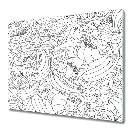 Szklana Deska Kuchenna z nadrukiem 60x52 cm - Ręcznie rysowane doodle wzór Coloray