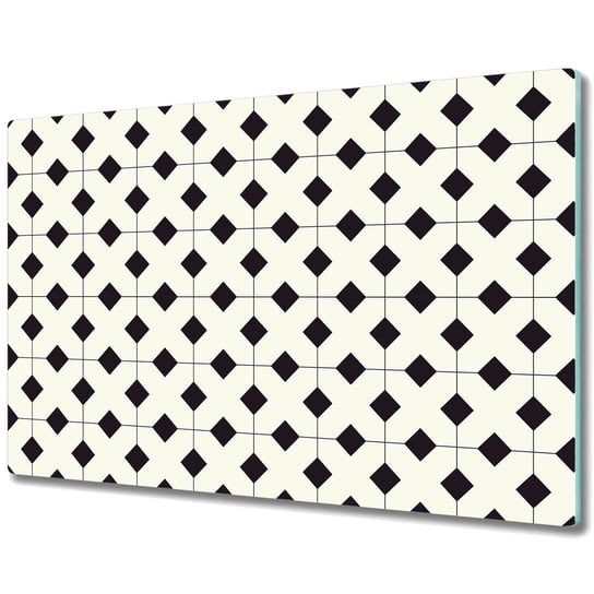 Szklana Deska Kuchenna z nadrukiem - Czarnobiały geometryczny wzór - 80x52 cm Coloray