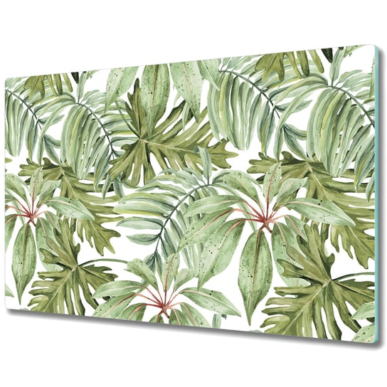 Szklana Deska Kuchenna z nadrukiem - Tropikalne liście - 80x52 cm Coloray