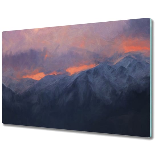 Szklana Deska Kuchenna z nadrukiem - Zachód słońca góra - 80x52 cm Coloray