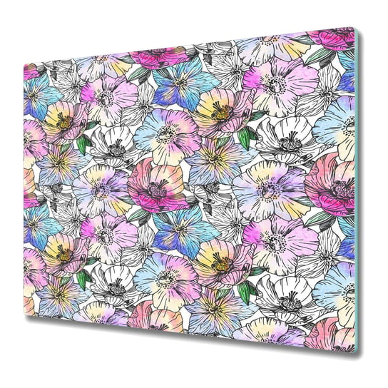 Szklana Deska Kuchenna ze Wzorem 60x52 cm - Kwiaty maku Coloray