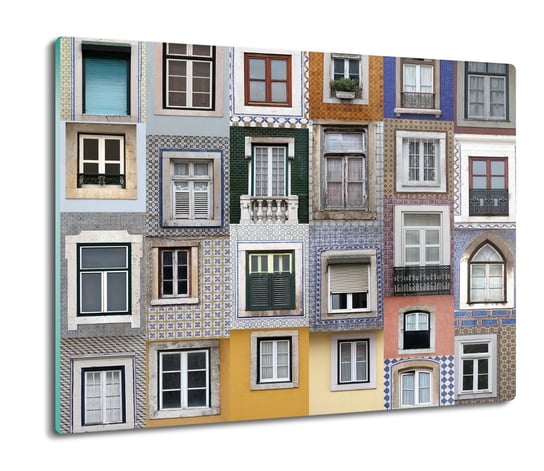 szklana deska splashback druk Lizbona okna 60x52, ArtprintCave ArtPrintCave