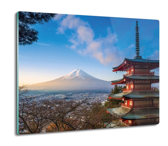 szklana deska splashback Fuji góra świątynia 60x52, ArtprintCave ArtPrintCave