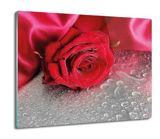 szklana deska splashback Róża jedwab krople 60x52, ArtprintCave ArtPrintCave