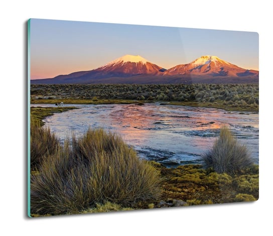 szklana deska splashback Wulkan góry rzeka 60x52, ArtprintCave ArtPrintCave