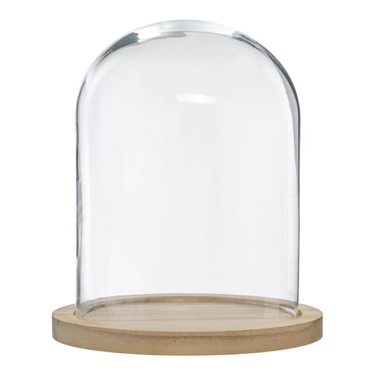 Szklana kopuła, Ø 24 cm, na drewnianej podstawie Atmosphera