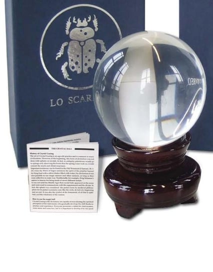 Szklana Kula Magic Ball (12 cm) Na Drewnianej Podstawie Lo Scarabeo