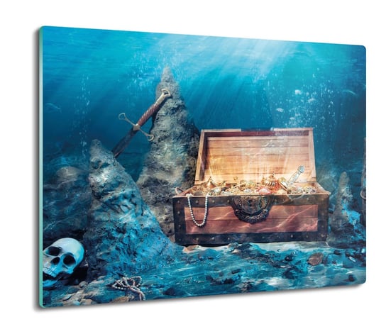 szklana osłona kuchenna Morze skarb pirat 60x52, ArtprintCave ArtPrintCave