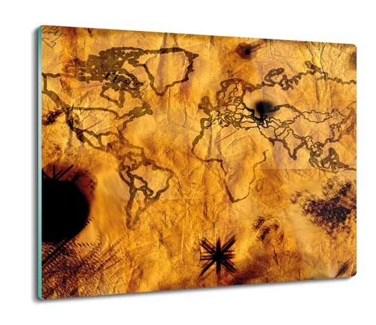 szklana osłona kuchenna Spalona mapa piraci 60x52, ArtprintCave ArtPrintCave