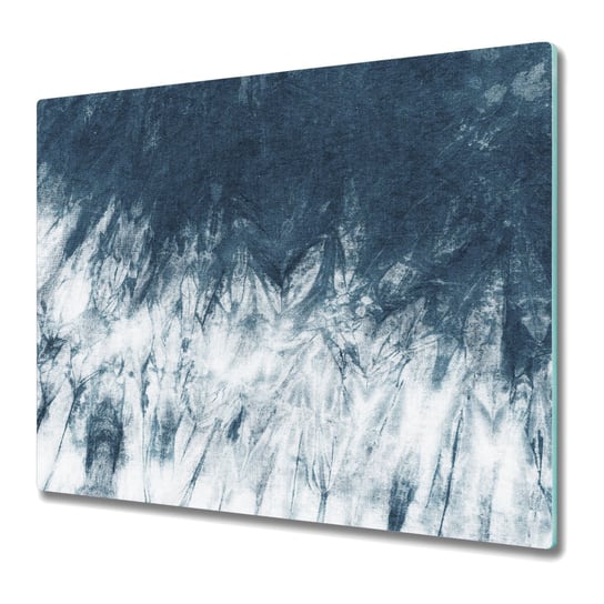 Szklana Osłona na indukcję i Do Krojenia 60x52 cm - Rysunek biało szara abstrakcja Coloray