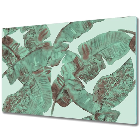 Szklana Osłona na indukcję i Do Krojenia - Styl vintage liście lamowe - 80x52 cm Coloray