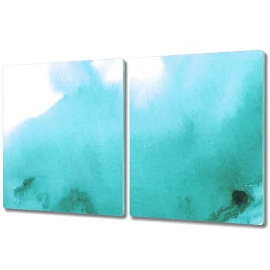 Szklana Osłona na Kuchenkę - Deska Do Krojenia - 2x 40x52 cm - Plama z farby na płótnie Coloray
