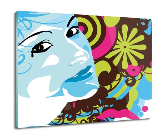 szklana osłona płyty kuchennej Twarz kwiaty 60x52, ArtprintCave ArtPrintCave