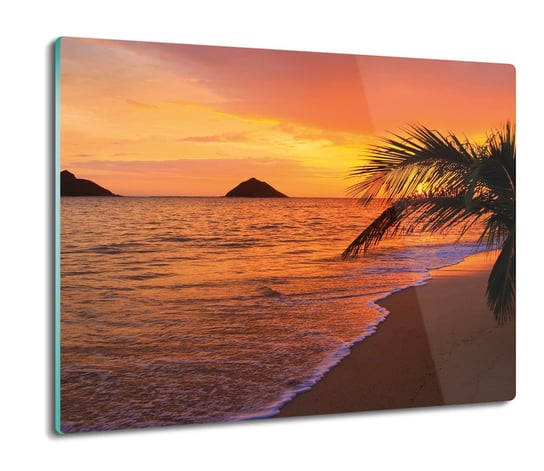 szklana osłonka kuchenna Zachód słońca plaża 60x52, ArtprintCave ArtPrintCave