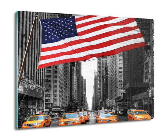 szklana osłonka z foto Flaga taxi symbol NY 60x52, ArtprintCave ArtPrintCave