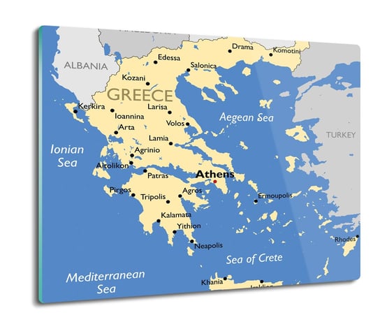 szklana osłonka z grafiką Mapa Grecja morza 60x52, ArtprintCave ArtPrintCave