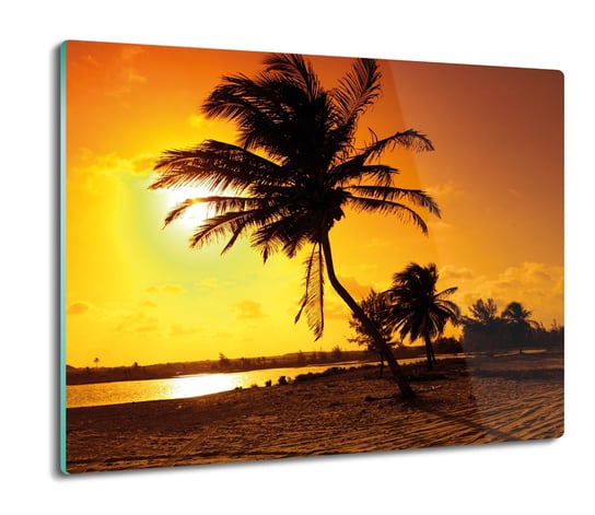 szklana osłonka z grafiką Palma plaża zachód 60x52, ArtprintCave ArtPrintCave