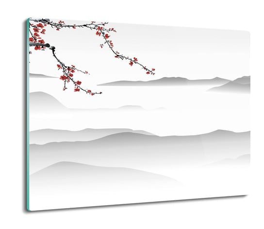 szklana osłonka ze szkła Gałązka kwiaty góry 60x52, ArtprintCave ArtPrintCave