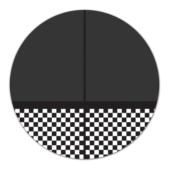 Szklana podkładka Czarno-biały wzór kwadraty fi40, Coloray Coloray