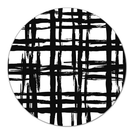 Szklana podkładka Wzór w kratę czarno biały fi40, Coloray Coloray