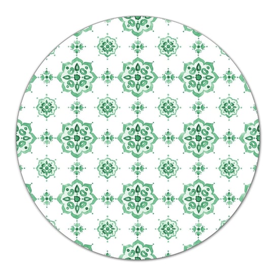 Szklana podkładka Zielony geometryczny wzór fi40, Coloray Coloray