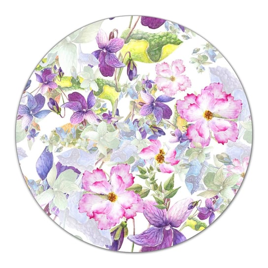 Szklana podstawka z grafiką Fioletowe kwiaty fi40, Coloray Coloray