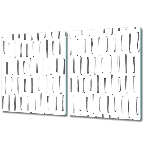 Szklana Podwójna Deska do Kuchni Duża - 2x 40x52 cm - Rysowane kreski Coloray