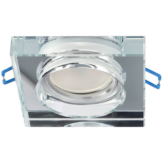Szklana punktowa oprawa sufitowa CRYSTAL Grande Silver IP20 kwadratowa srebrna grube szkło EDO777132 EDO EDO