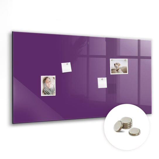 Szklana Tablica Magnetyczna - 120x60 cm, Kolor fioletowy Coloray