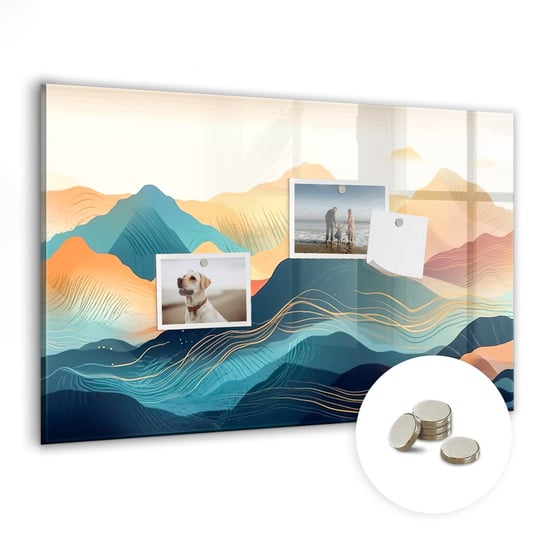 Szklana Tablica Magnetyczna, 60x40 cm + Magnesy, Krajobraz górski Coloray