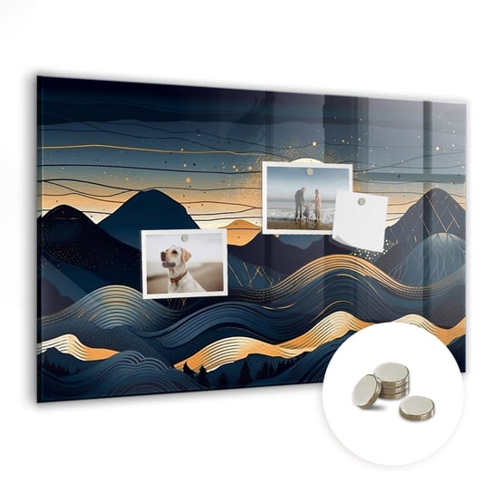 Szklana Tablica Magnetyczna, 60x40 cm + Magnesy, Zachód słońca krajobraz Coloray
