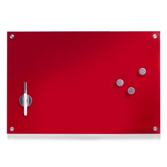Szklana tablica magnetyczna, czerwona, 60x40 cm Zeller