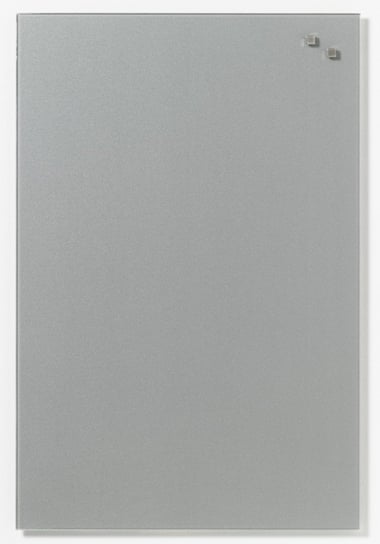 Szklana tablica magnetyczna NAGA, 40x60 cm, srebrna NAGA