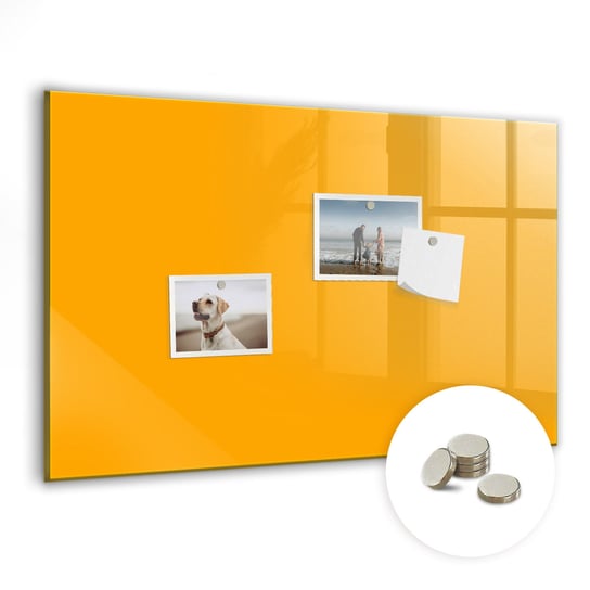 Szklana Tablica na Magnesy i do Pisania, 60x40 cm + Magnesy, Kolor złoto-żółty Coloray