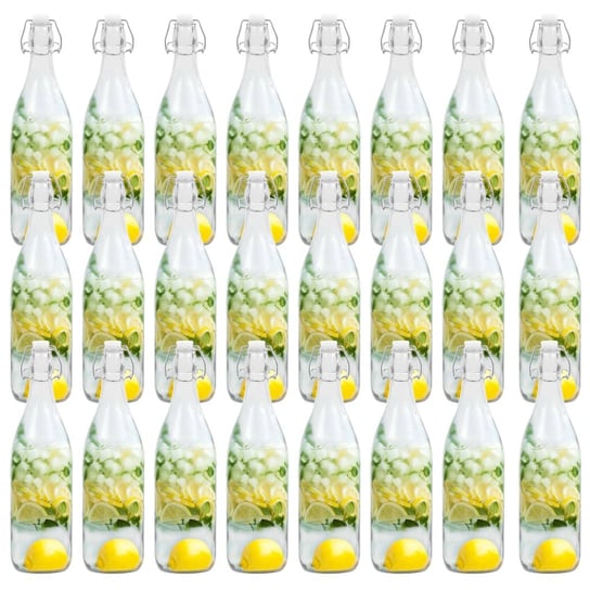 Szklane butelki z zamknięciem pałąkowym, 24 szt., 1 L vidaXL