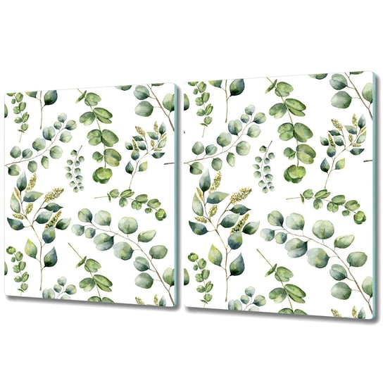 Szklane Deski Kuchenne - Dekoracyjny Element - 2x 40x52 cm - Eukaliptus kwiatowy Coloray