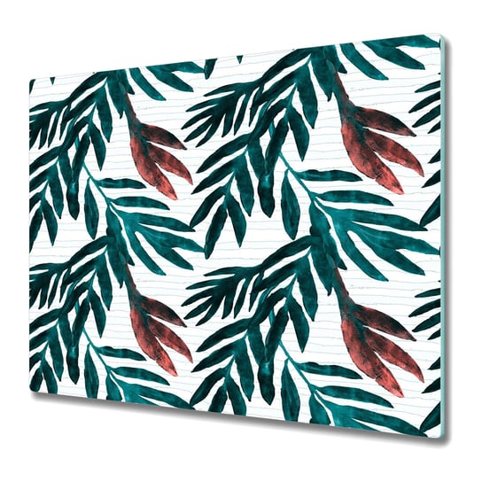 Szklane Deski Kuchenne - Dekoracyjny Element 60x52 cm - Malowane liście Coloray