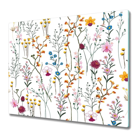 Szklane Deski Kuchenne - Dekoracyjny Element 60x52 cm - Polne kwiaty Coloray