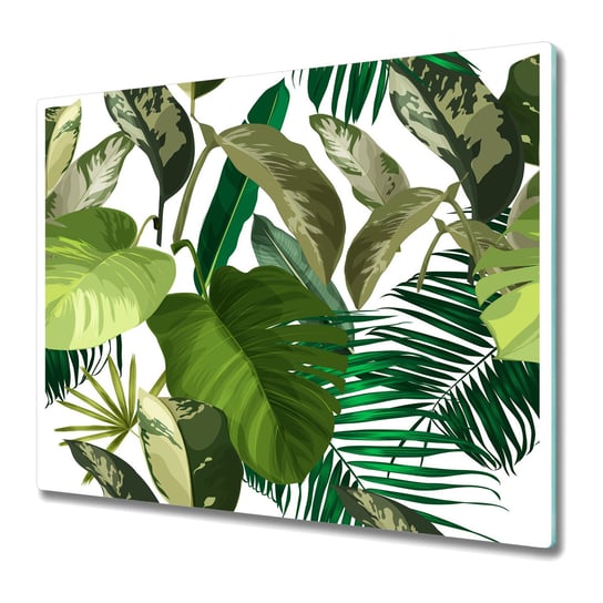 Szklane Deski Kuchenne - Dekoracyjny Element 60x52 cm - Tropikalny liście Coloray
