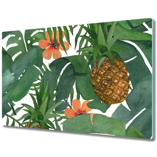 Szklane Deski Kuchenne - Dekoracyjny Element - Tropikalny ananas - 80x52 cm Coloray