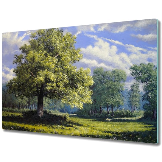 Szklane Deski Kuchenne z Unikalnymi Wzorami - Drzewo na skraju lasu - 80x52 cm Coloray
