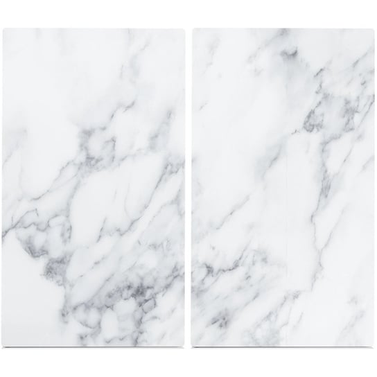 Szklane Płyty Ochronne Marble White Na Kuchenkę – 2 Sztuki, Zeller Zeller