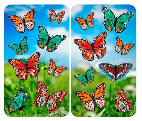 Szklane płyty ochronne WENKO Butterfly, zielono-czerwone, 30x52 cm, 2 szt. Wenko