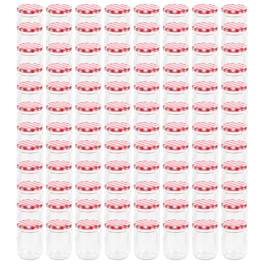Szklane słoiki na dżem 230ml x96 z biało-czerwoną Zakito