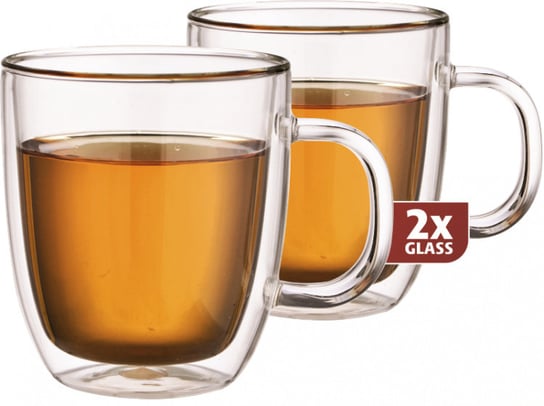 szklanka do herbaty dwuścienna 13 cm szkło przezroczyste 2 szt TWM