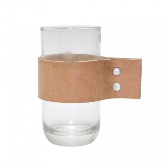 szklanka do wody Wrap Me 0,7 litra szklanka/skóra brązowa TWM
