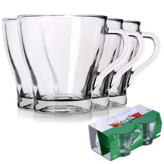 Szklanki Do Kawy Herbaty Picia Napojów Zestaw Komplet Szklanek 280 Ml 4 Szt. EH Excellent Houseware